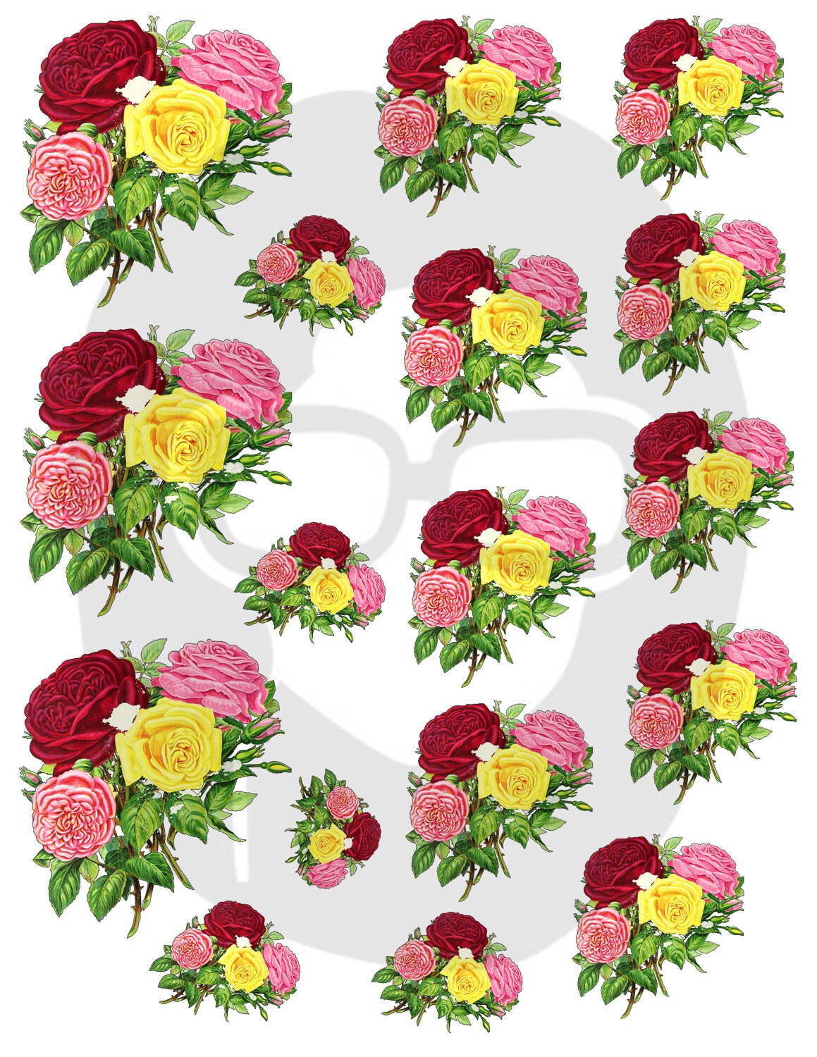 Download Decoupage Flowers Set #24 - 7 Page Instant Download - pink ...