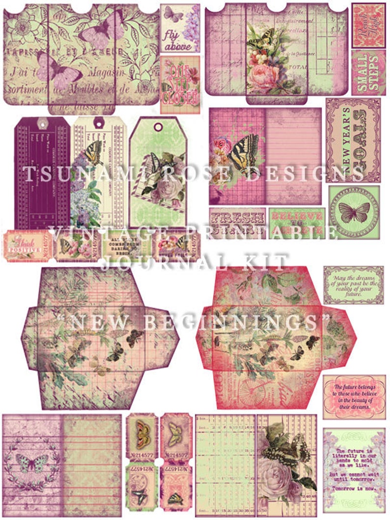 Journaling Pages New Beginnings 27 Journal Pages digital paper packs, grungy digital pages, lined notebook, journal pages image 4