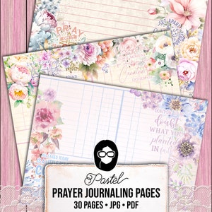 Pastel Lined Journal Pages, Scripture Notes -30pg Digital Download- Religious Artwork, Prayer Bible Quotes, Jesus Saves, Faith Printables