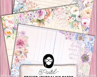 Pastel Lined Journal Pages, Scripture Notes -30pg Digital Download- Religious Artwork, Prayer Bible Quotes, Jesus Saves, Faith Printables