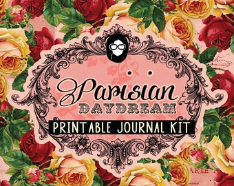 French Junk Journal Kit Paper Pack – Parisian Daydream - 16 Journaling Pages - journaling kit, art journal kit junk paper pack, ephemera set