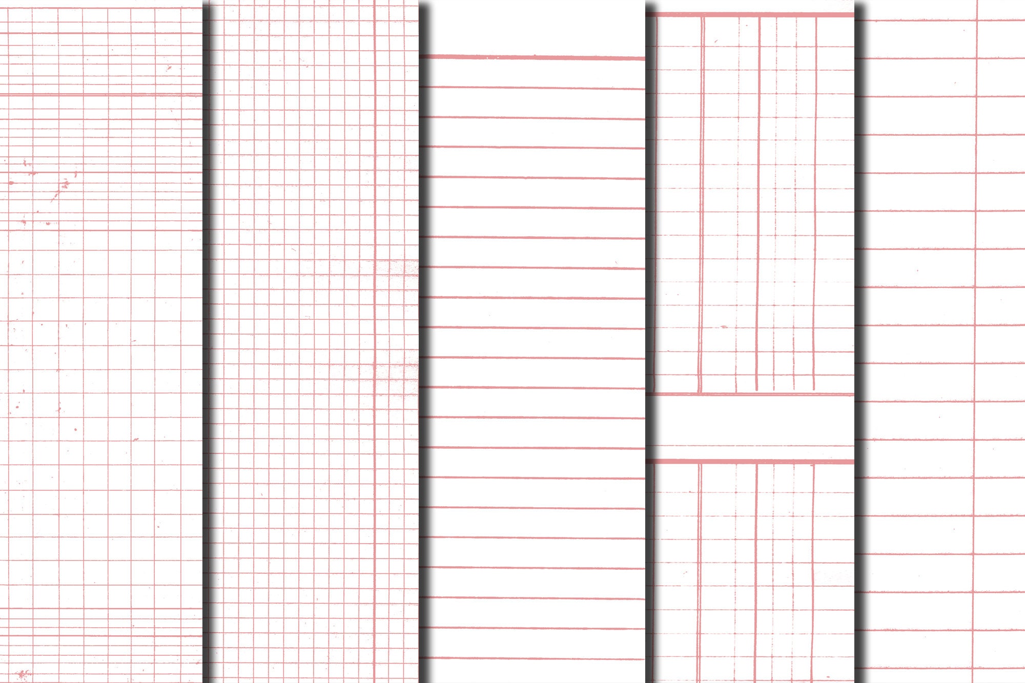 printable lined journal paper pages pink set 52 5 pages instant
