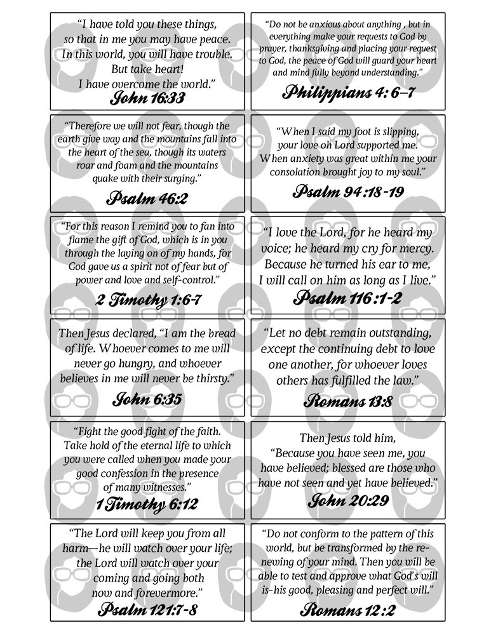Bible Verse Printable Cards
