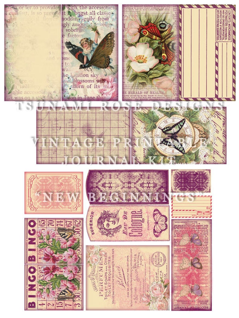 Journaling Pages New Beginnings 27 Journal Pages digital paper packs, grungy digital pages, lined notebook, journal pages image 5