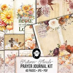 Faith Junk Journal Kit, Scripture Ephemera, Fall Digital Papers-40pg Digital Download- Religious Cards, Prayer Quotes, Bible Verse Cards