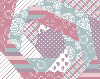 Foundation Paper Piecing Pattern, Scrappy Quilt,FPP Pattern, PDF Download, Beginner Pattern, Foundation Paper Piecing Kit - Log Cabin