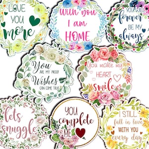 Quotes About Love, Scrapbook titles, S6 -3pg Digital Download- Valentine&#39;s Quotes, For Junk Journaling, Ephemera Words, Loveart, For women