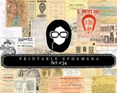 Vintage Ephemera Pack - Printable Ephemera Set #34 - 30 Page Instant Download - junk journal kit, journaling kit, ephemera paper pack
