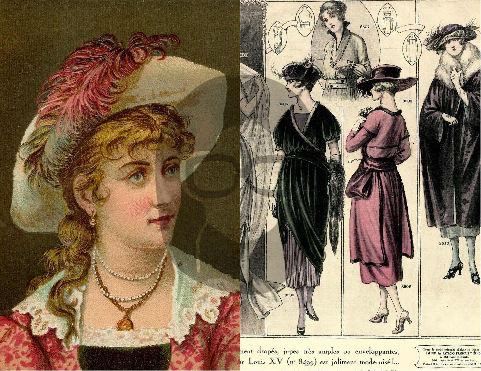 Vintage Women Printable Ephemera Set 60 25 Page Instant Etsy