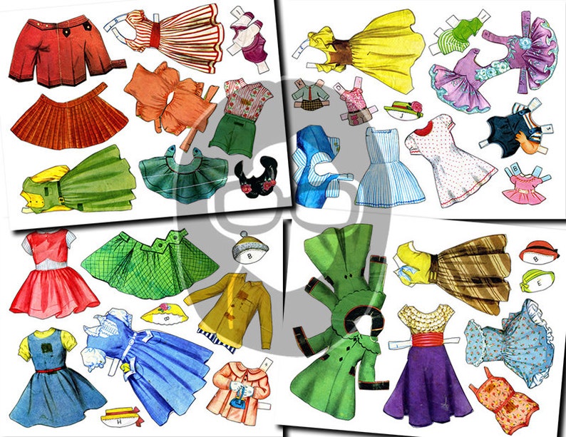 Paper Doll Printable Paper Dolls Vintage 23pg Digital Etsy
