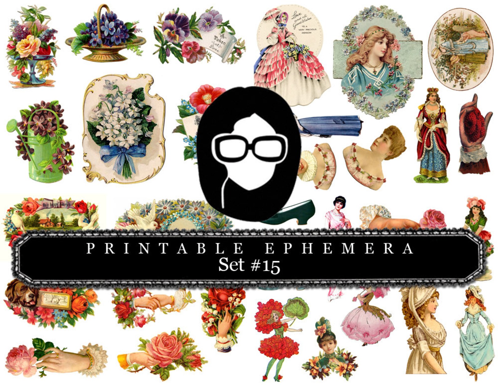 Digital Journal Kits Ephemera Set 15 15 Pg Instant Etsy