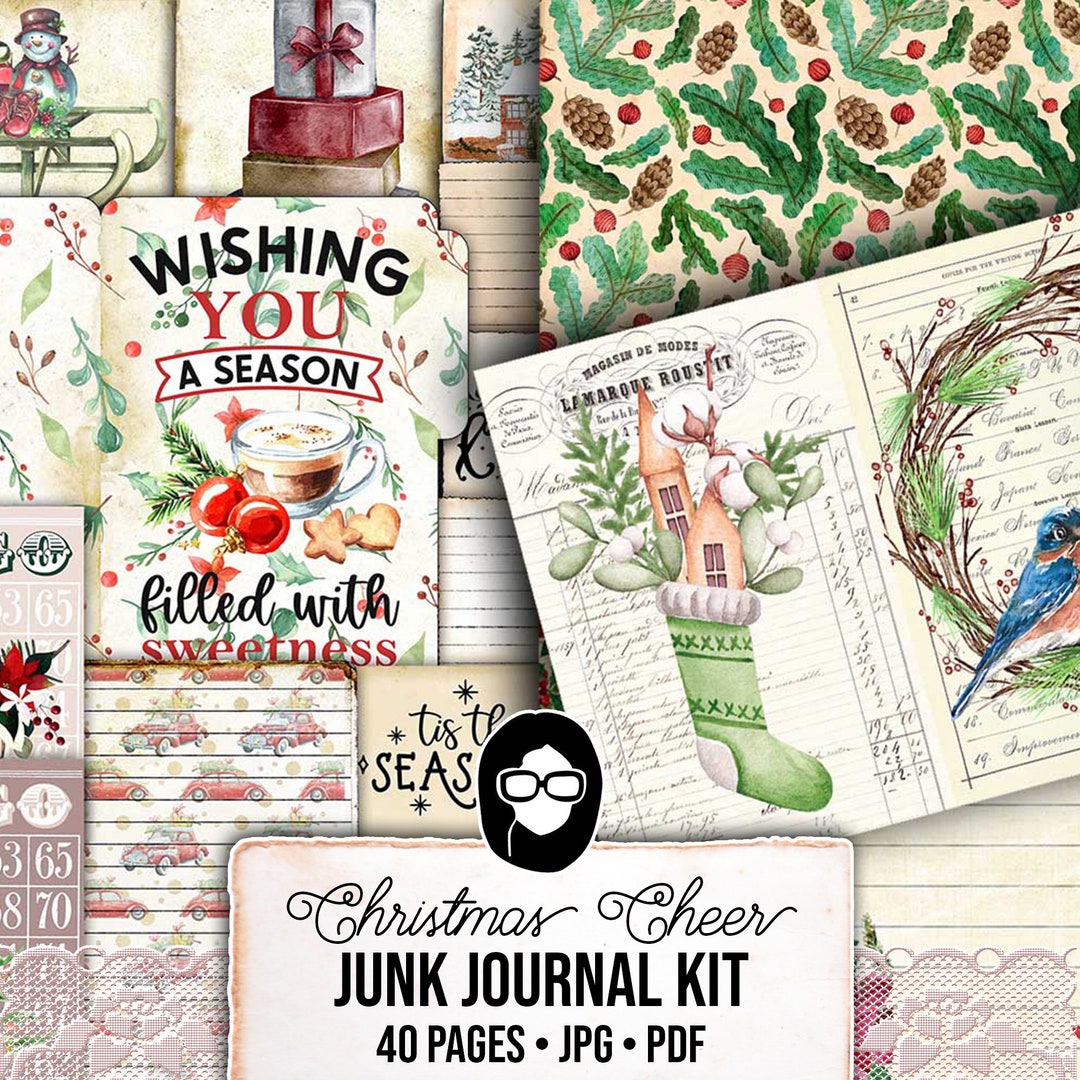 Christmas Printables, Junk Journal Kit -40pg Digital Download- Junk ...
