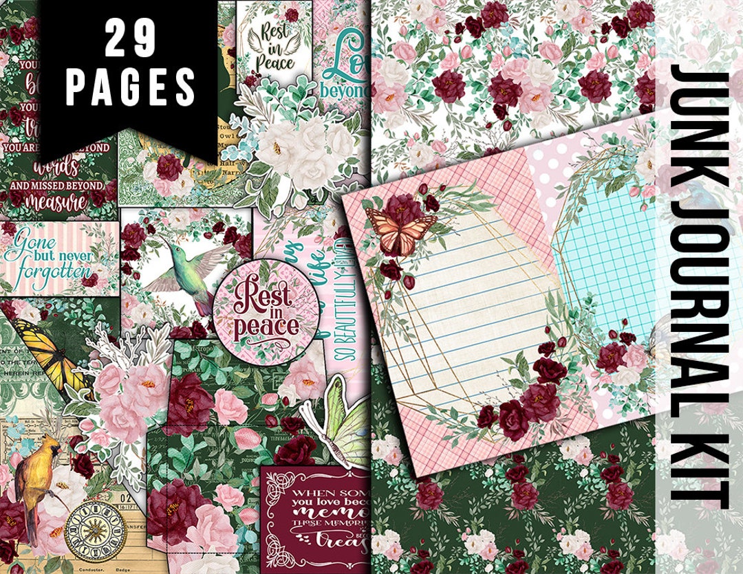 Grief Journal Printable, Junk Journal Kit -29pg Digital Download- Grief ...