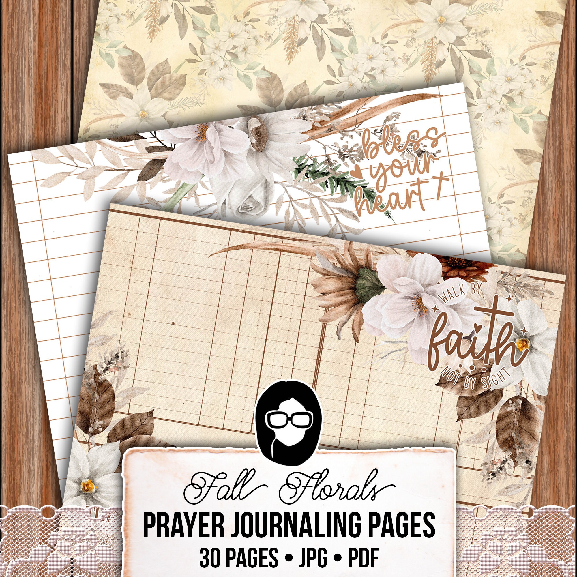 Fall Bible Journal Pages, Prayer Journal for Women -28pg Digital ...