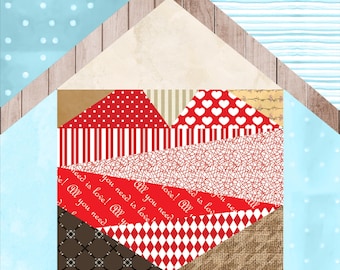 Foundation Paper Piecing Pattern, Scrappy Quilt,FPP Pattern, PDF Download, Beginner Pattern, Foundation Paper Piecing Kit - Heart Birdhouse