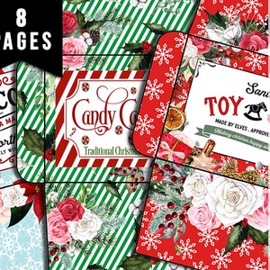 Christmas Envelopes, Junk Journal Envelopes -8pg Digital Download- Journaling Envelopes, Santa Envelopes, Scrapbook Envelope, Ephemera Pouch