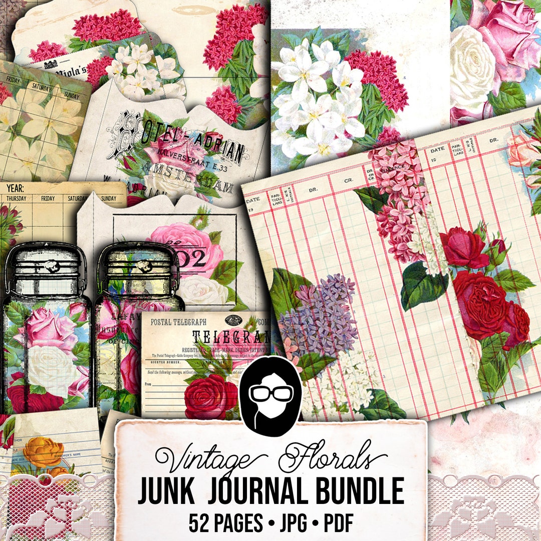 Printable Junk Journal Kit, Mega Bundle 2 -52pg Digital Download ...