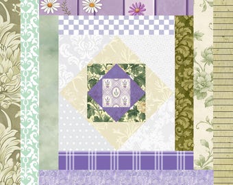Foundation Paper Piecing Pattern, Scrappy Quilt,FPP Pattern, PDF Download, Beginner Pattern, Foundation Paper Piecing Kit, Economy Log Cabin