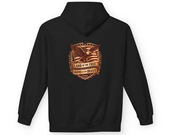 Land of the Free Eagle Shield hoodie | patriotic America emblem