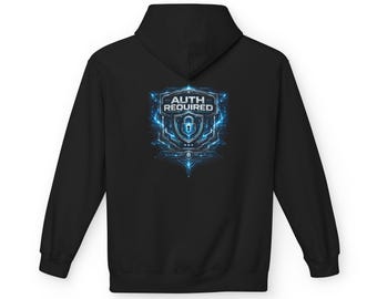 Auth Required Hoodie, Cyber Security Graphic Hoodie, Hacker Shirt, Tech Professional Gift, InfoSec Apparel