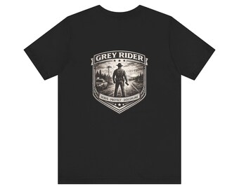 Vintage Trooper Serve Protect Discipline T-Shirt | Law Enforcement Tee | Grey Rider