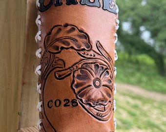 Handmade leather Can cooler
