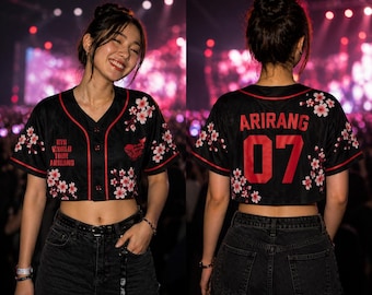 BTS Arirang Crop Top Jersey, Bangtan Army World Tour Shirt, Kpop Concert Jersey Inspired By Arirang, Army Baseball Jersey Gift