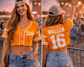 Country Music Baseball Crop Top Jersey, Morgan Wallen Vol 98 Jersey, World Tour 2026 Concert Jersey, Fan Gift