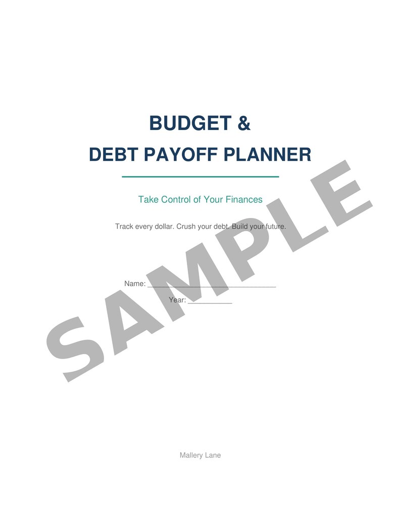 Budget Planner Printable | Debt Payoff Tracker | Monthly Expense Log | Savings Goal | Net Worth | Bill Calendar | Digital Download PDF