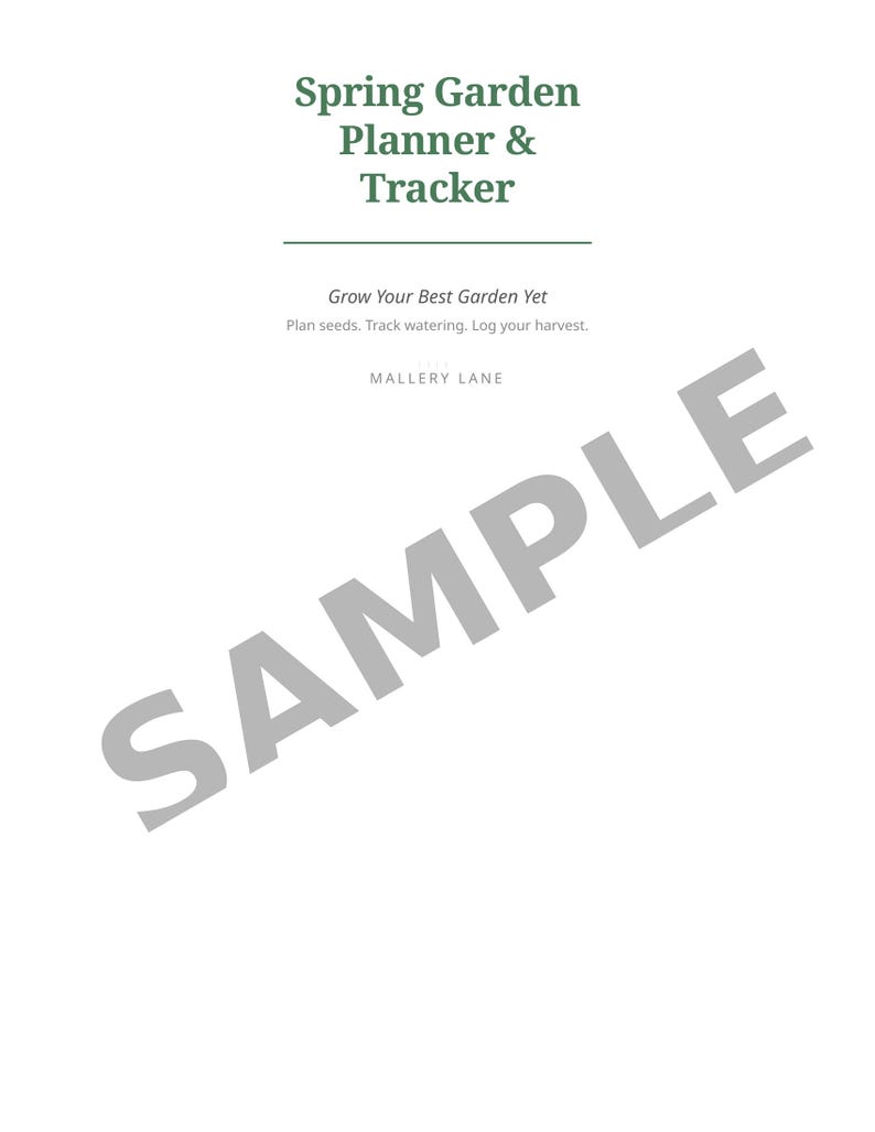 Spring Garden Planner Printable | Plant Care & Seed Tracker