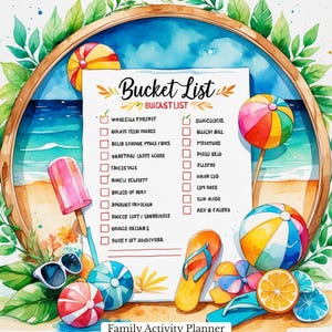 Summer Bucket List Planner | Family Activity Printable