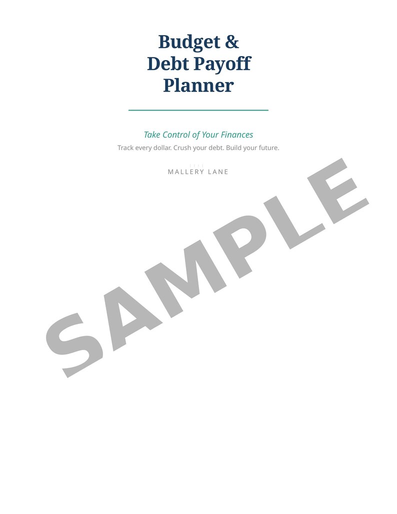 Budget Planner Printable | Debt Payoff Tracker | Monthly Expense Log | Savings Goal | Net Worth | Bill Calendar | Digital Download PDF