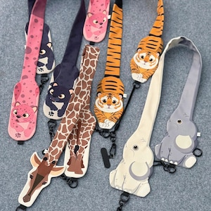 Animal Phone Strap, Crossbody Lanyard with Ring Attachment, Playful Accessory