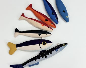 Fish Bone Keychain, Original Bag Charm, Ocean Accessory, Round Ring Hook