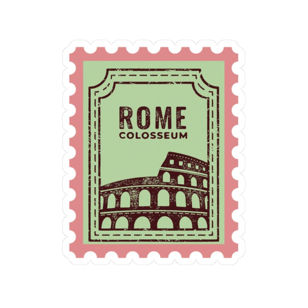 Colosseum Rome Sticker Rome Colosseum Stamp Sticker: Vintage Travel Nostalgia Vinyl (scratch ...