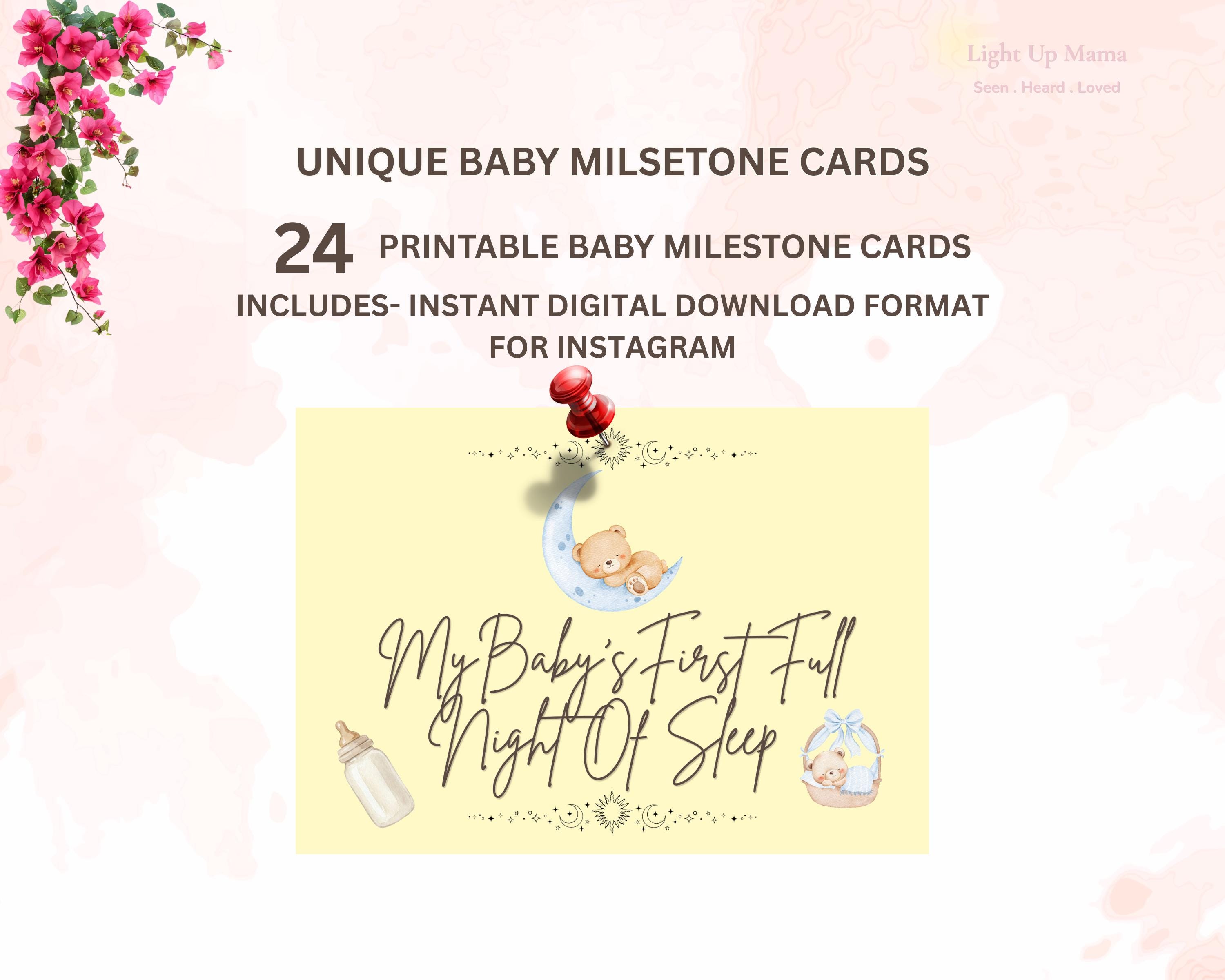 Printable Baby Milestone Cards | Baby Month Cards | Digital Download ...