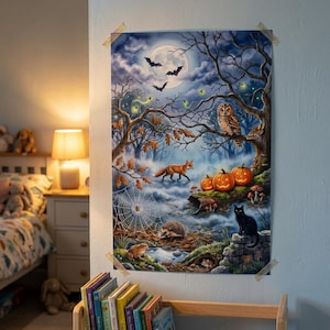 Halloween Naturvetenskapliga arbetsblad för barn, Nattdjursaktiviteter, Fladdermusuggla Spindel Pumpa, Utskrivbart Hemundervisningspaket Åldrar 4-7 bild 7