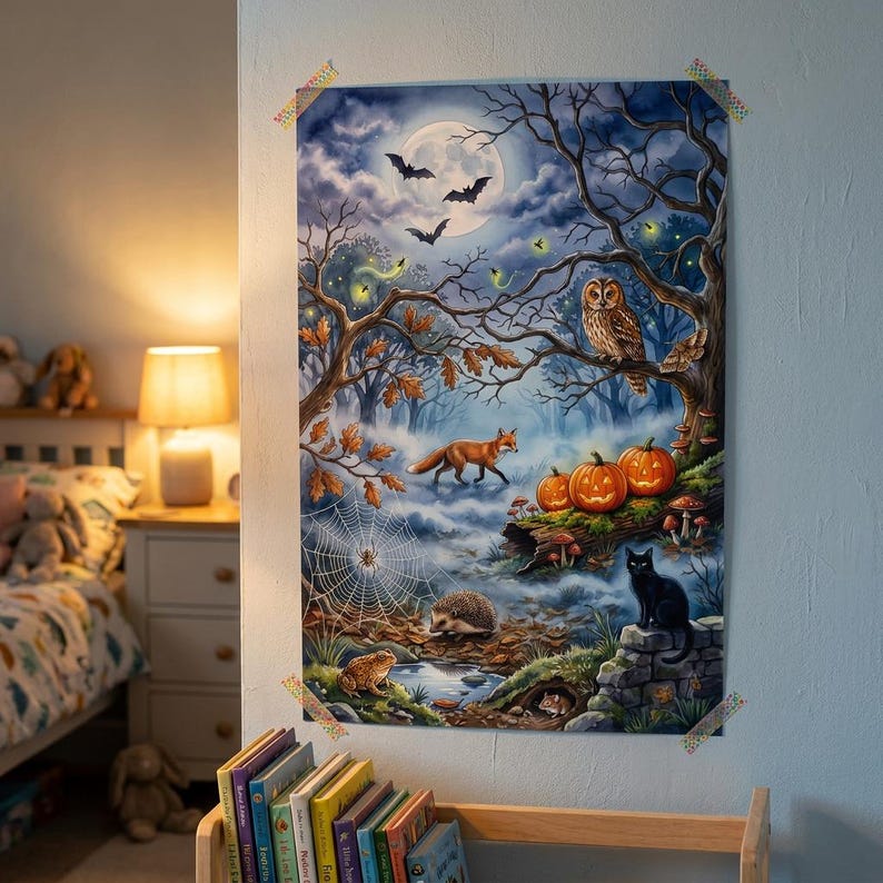 Halloween Naturvetenskapliga arbetsblad för barn, Nattdjursaktiviteter, Fladdermusuggla Spindel Pumpa, Utskrivbart Hemundervisningspaket Åldrar 4-7 bild 7