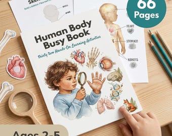 Human Body Busy Book Printable for Toddlers | Anatomy Activity Binder Ages 2-5 | Montessori Preschool Learning PDF