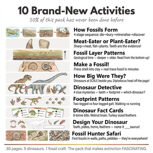 Dinosaur Worksheets | T-Rex Triceratops Fossils | Ages 4-7 | Make a Fossil | Palaeontology | Dig Site | Scavenger Hunt | Printable PDF image 7