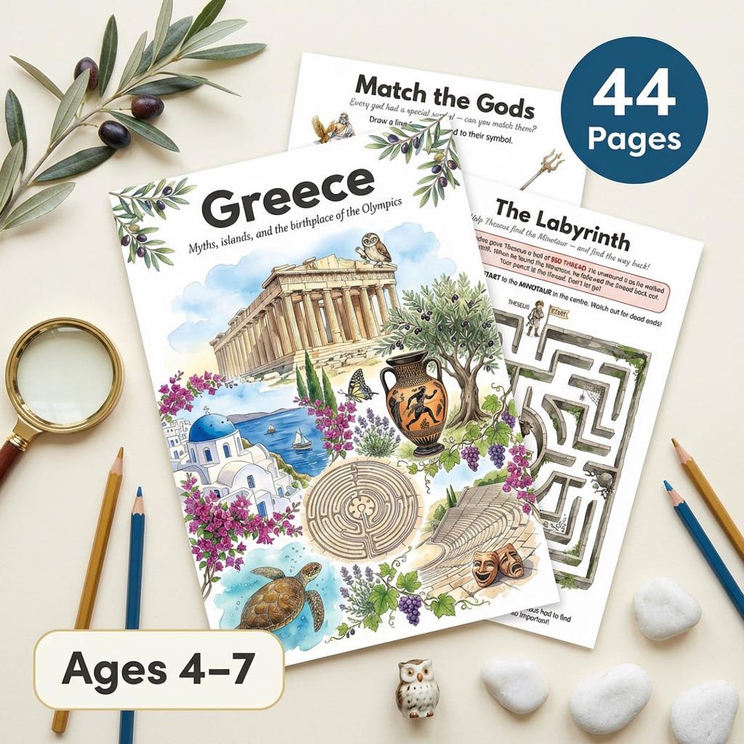 Greece Worksheets for Kids | Greek Mythology Parthenon | Ages 4-7 ...