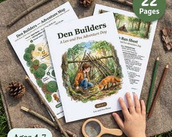 Den Building Activities | Outdoor Learning Adventure | Forest School | Nature Activities for Kids | Woodland | Ages 4-7 | Printable PDF