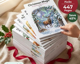 Christmas & Winter Bundle | 18 Activity Packs for Kids Ages 4-7 | Worksheets Crafts Science Advent Cards | Printable PDF