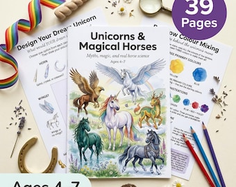 Unicorns & Magical Horses Activity Book | Myths, Science, Crafts (Ages 4-7)