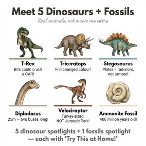 Dinosaur Worksheets | T-Rex Triceratops Fossils | Ages 4-7 | Make a Fossil | Palaeontology | Dig Site | Scavenger Hunt | Printable PDF image 6