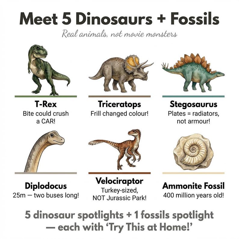 Dinosaur Worksheets | T-Rex Triceratops Fossils | Ages 4-7 | Make a Fossil | Palaeontology | Dig Site | Scavenger Hunt | Printable PDF image 6