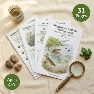 Pond Worksheets for Kids | Frogspawn Tadpole Newt | Pond Dipping | Ages 4-7 | Spring Lesson Plans | The Water Year | Printable PDF