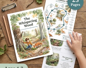 Nature Scavenger Hunt Printable | Kids Outdoor Woodland Adventure Activity Pack | Five Senses Nature Walk | Ages 4-7