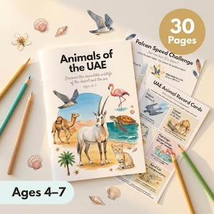 UAE Animals Worksheets | Desert & Sea Wildlife | Ages 4-7 (Printable)