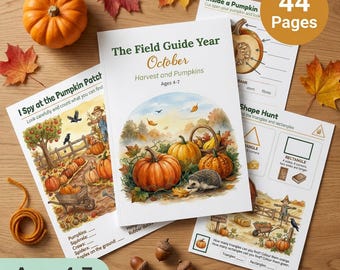Homeschool Curriculum October | The Field Guide Year | Ages 4-7 | Harvest Pumpkins Nature Study | Weekly Lesson Plans | Printable PDF